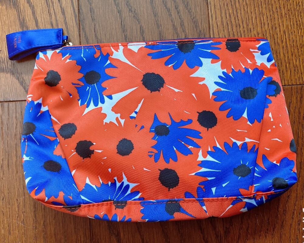 Estée Lauder Makeup Cosmetic Bag – Blue and Red